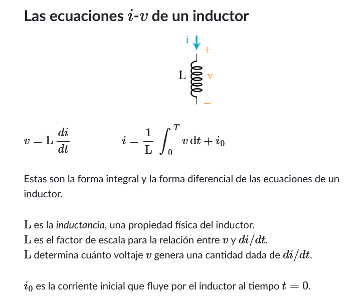 ecuaciones del inductor